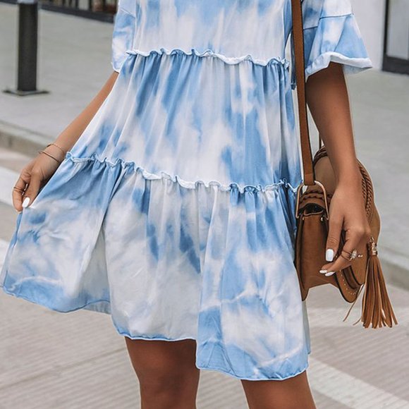 Tie Dye Half Sleeve Dress - Picture 6 of 6